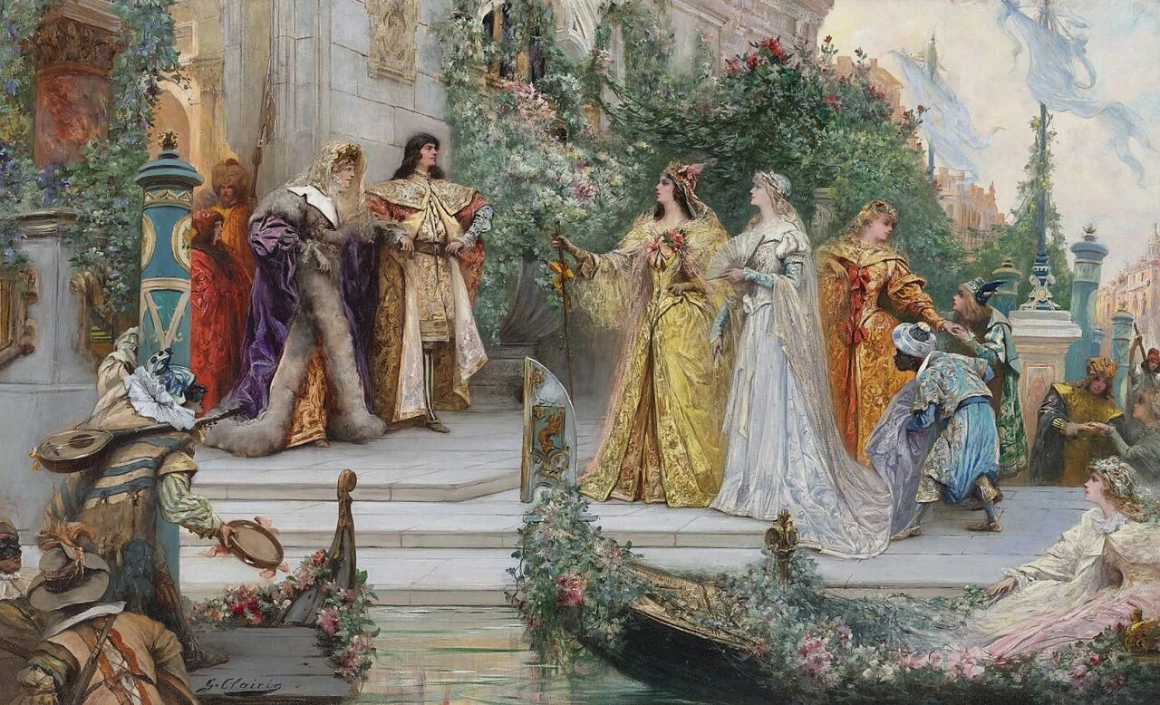 1843-Georges Clairin - L'arrivo degli ospiti, Venezia
